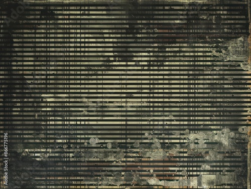 vintage horizontal scanlines with vignette border retro cctv or vhs video white noise or signal error background texture overlay grungy distressed dystopiacore horror film backdrop 16 9 AI photo