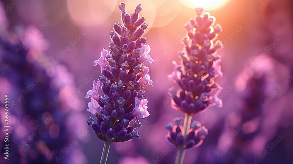 Fototapeta premium Close-up of flowers with bright background light