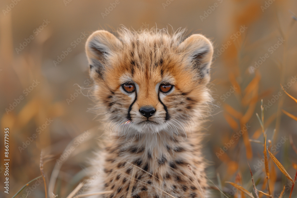 Obraz premium Photo portrait d'un bébé guépard, animal sauvage, fauve, majestueux, carnivore, sauvage