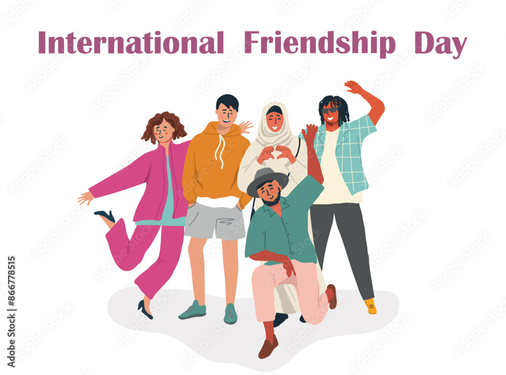 Happy positive people, group portrait. Men and women team. Love, support, solidarity, ok, expressions. Flat graphic vector illustration isolated on white background Happy positive people, group portrait. Men and women team. Love, support, solidarity, ok, expressions. Flat graphic vector illustration isolated on white background