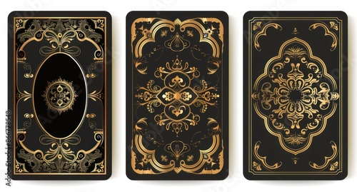 Set Of Three Modern Pattern Background - Elegant Ornamental Backs of Playing Cards