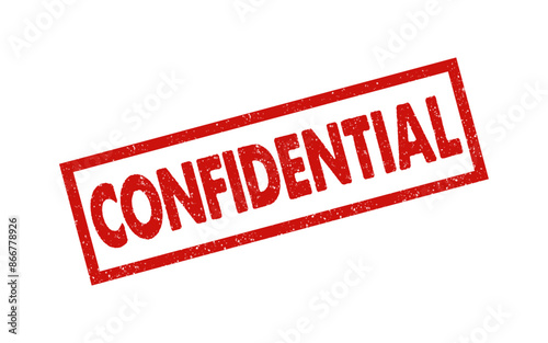 Confidential red ink rubber stamp sign symbol grunge effect vector illustration design confidential case investigation tampon classified private secret information