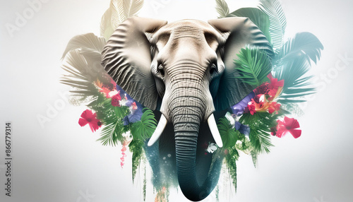 skull with wings and flowers