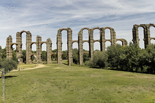 Roman Aqueduct of Miracles in Merida, Spain photo