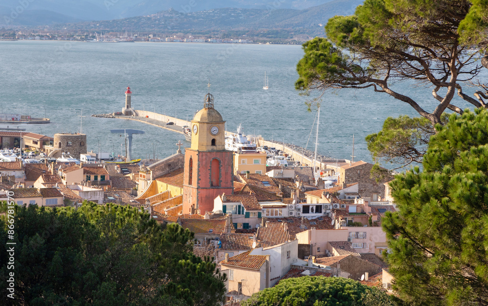 View of Saint-Tropez from Citadelle hill, French riviera