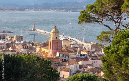 View of Saint-Tropez from Citadelle hill, French riviera