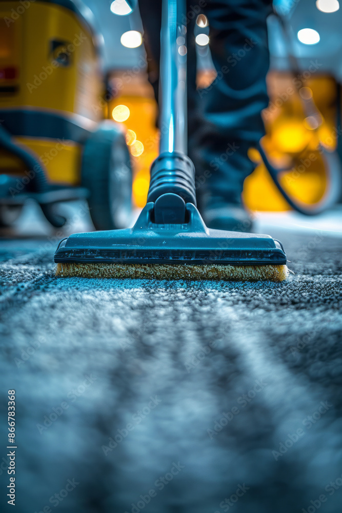 Artistic depiction of a carpet cleaner using a roller brush, emphasizing the neat and clean finish, Artistic depiction of a carpet cleaner using a roller brush, emphasizing the neat and clean finish,