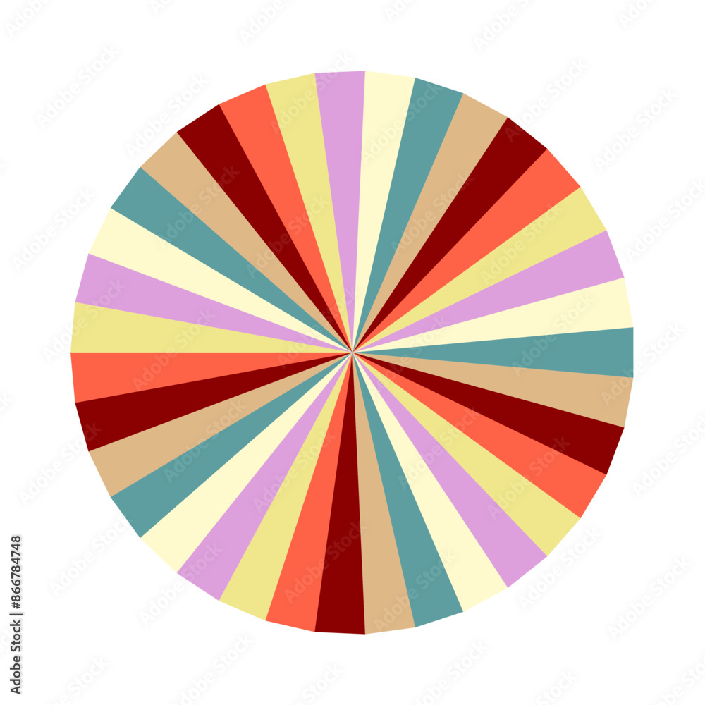 Obraz premium An abstract retro boho sunburst stripe pattern design element.