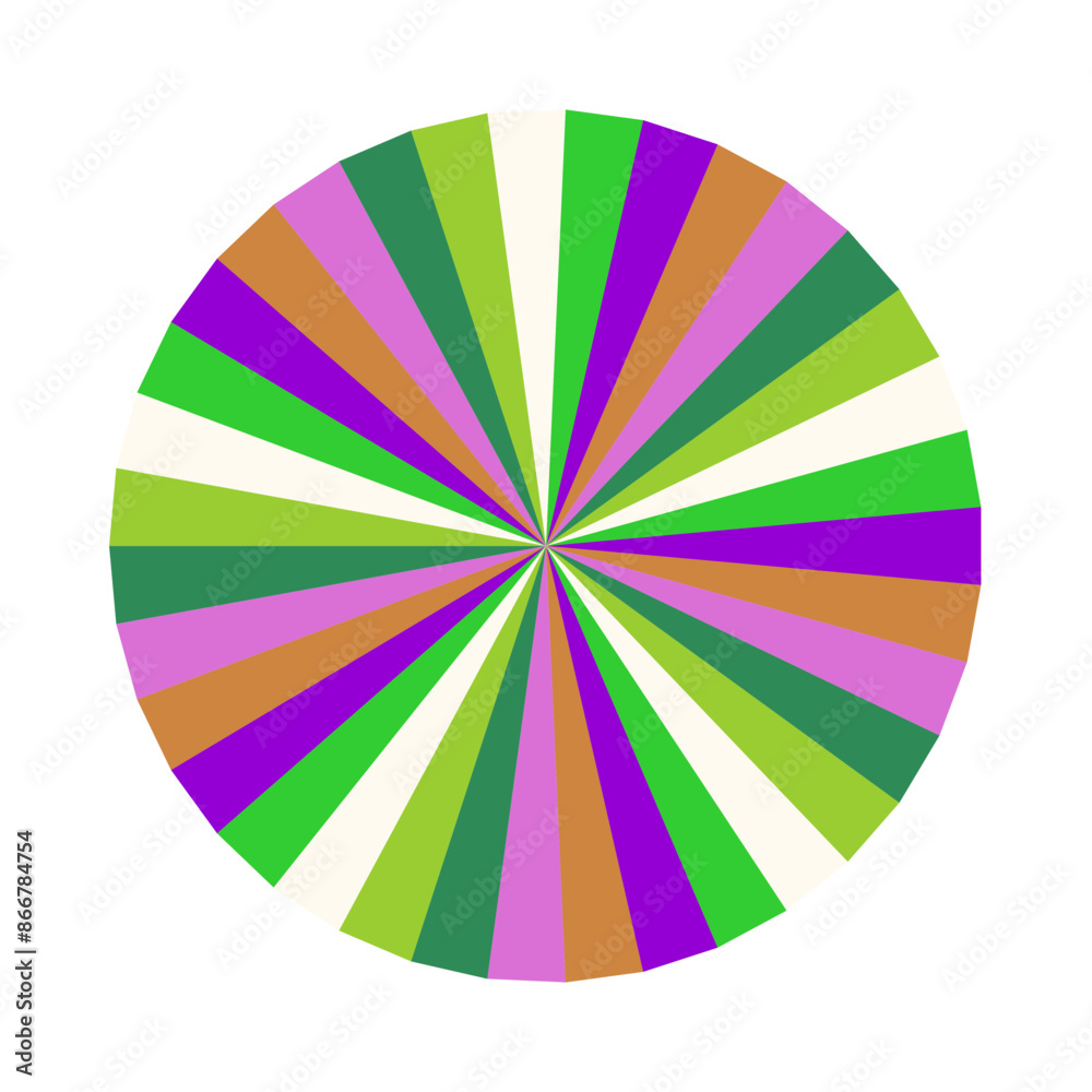Obraz premium An abstract retro boho sunburst stripe pattern design element.
