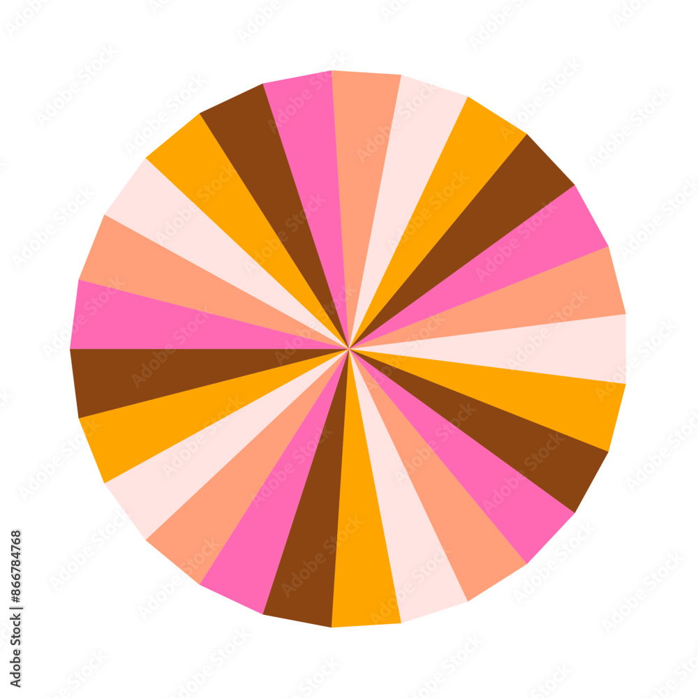 Obraz premium An abstract retro boho sunburst stripe pattern design element.