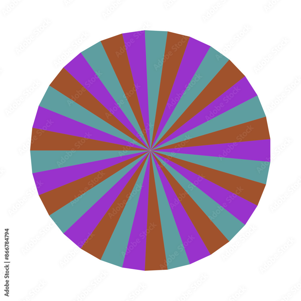 Obraz premium An abstract retro boho sunburst stripe pattern design element.