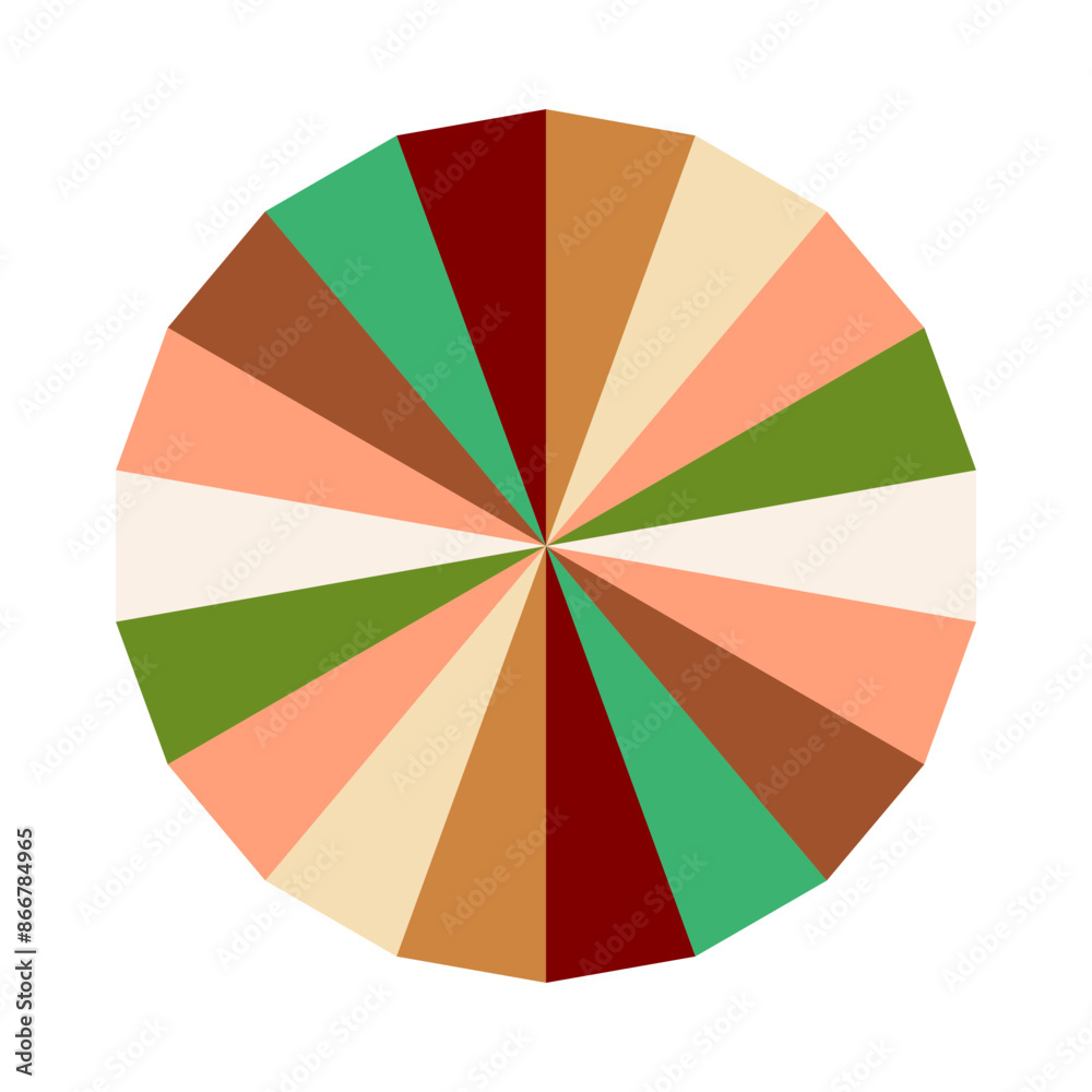 Obraz premium An abstract retro boho sunburst stripe pattern design element.