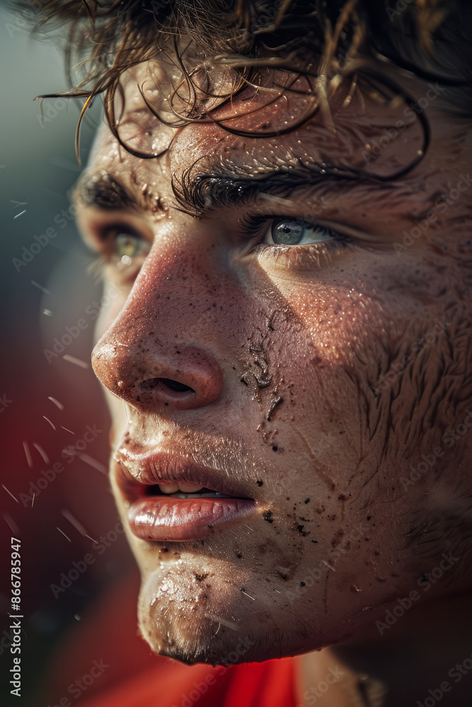 Macro shot of a player’s intense expression during a crucial moment of the match, highlighting determination, Macro shot of a player’s intense expression during a crucial moment of the match, highlighting determination,