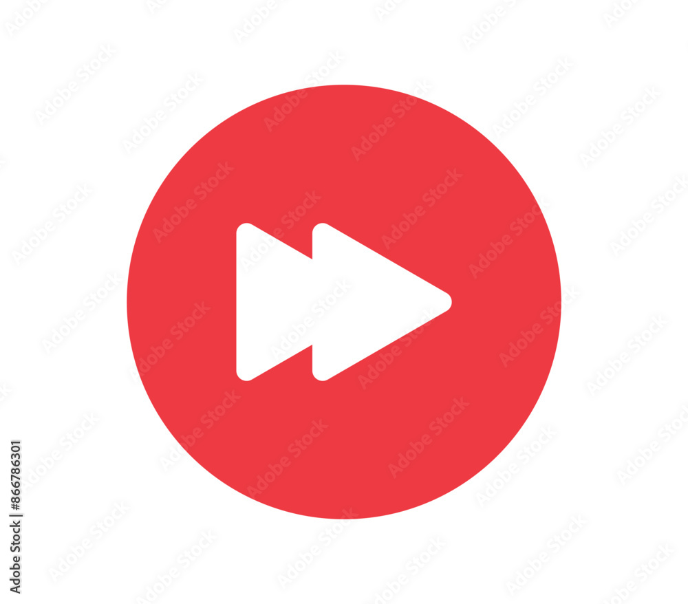 Minimalist Red Next Button Icon | High-Quality Vector Graphic for Media Controls and UI Design Minimalist Red Next Button Icon | High-Quality Vector Graphic for Media Controls and UI Design