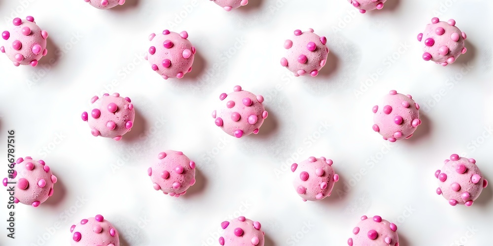 Pink polka dot Pepe pattern with small bright pink dots on cream background. Concept Pink Polka Dot Pepe Pattern, Small Bright Pink Dots, Cream Background Pink polka dot Pepe pattern with small bright pink dots on cream background. Concept Pink Polka Dot Pepe Pattern, Small Bright Pink Dots, Cream Background