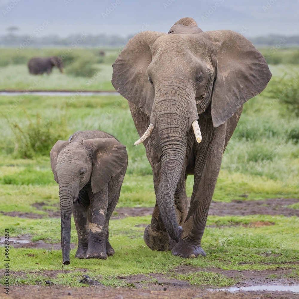 Obraz premium Family of Elephant