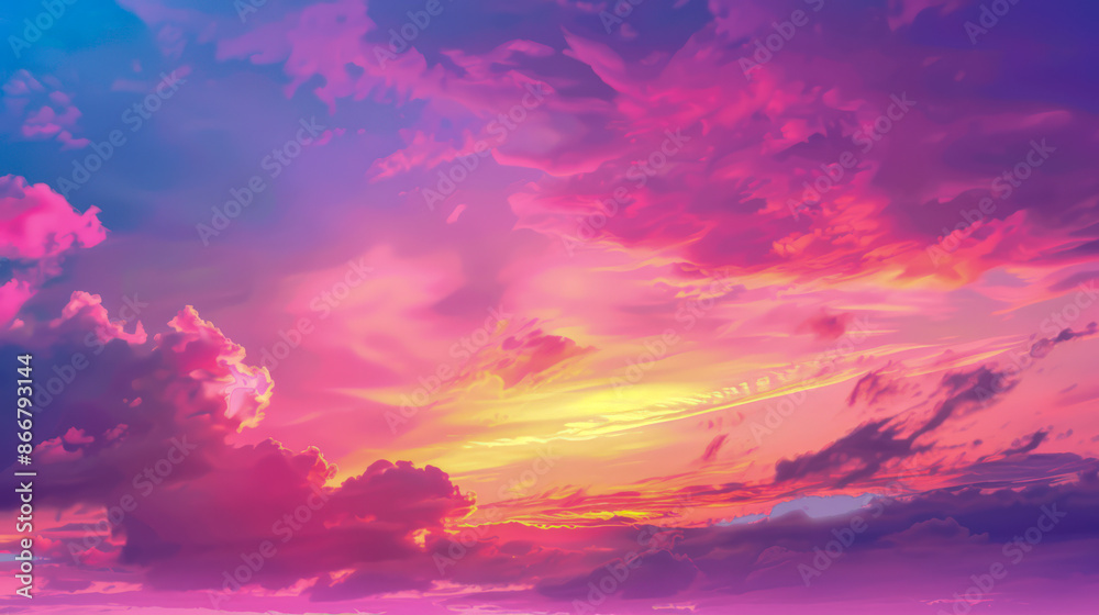 Clouds in the sky in a shade of pink from the falling sun Clouds in the sky in a shade of pink from the falling sun