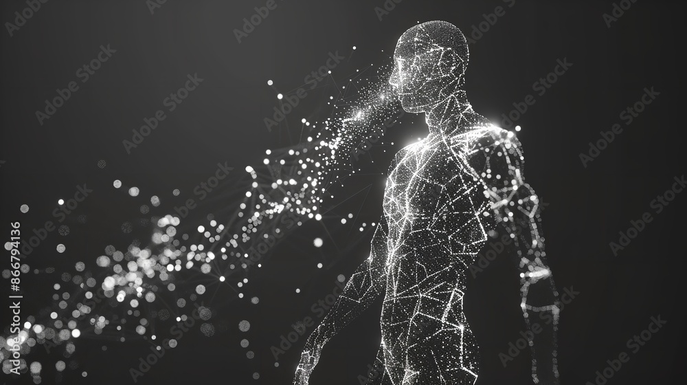 Human Body Low Poly Wireframe