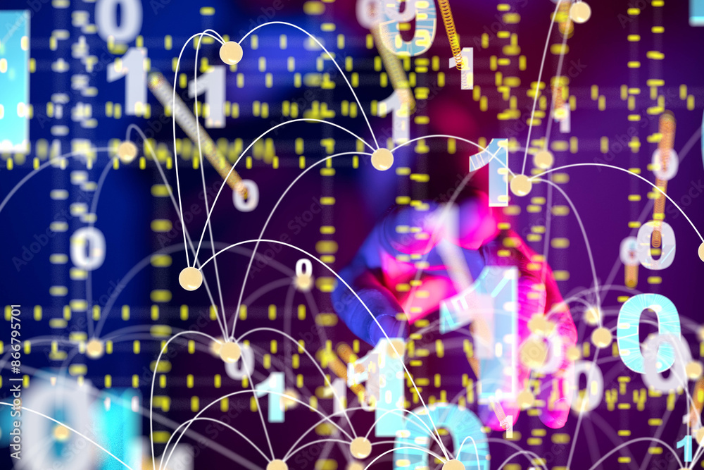 Global network. Blockchain. 3D illustration. Neural networks and artificial intelligence. Abstract Global network. Blockchain. 3D illustration. Neural networks and artificial intelligence. Abstract