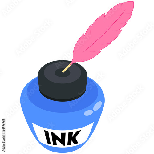 feather pen and inkwell