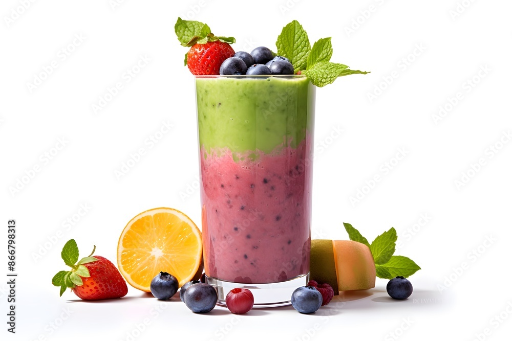 Refreshing Berry Smoothie with Fresh Tropical Fruits Refreshing Berry Smoothie with Fresh Tropical Fruits