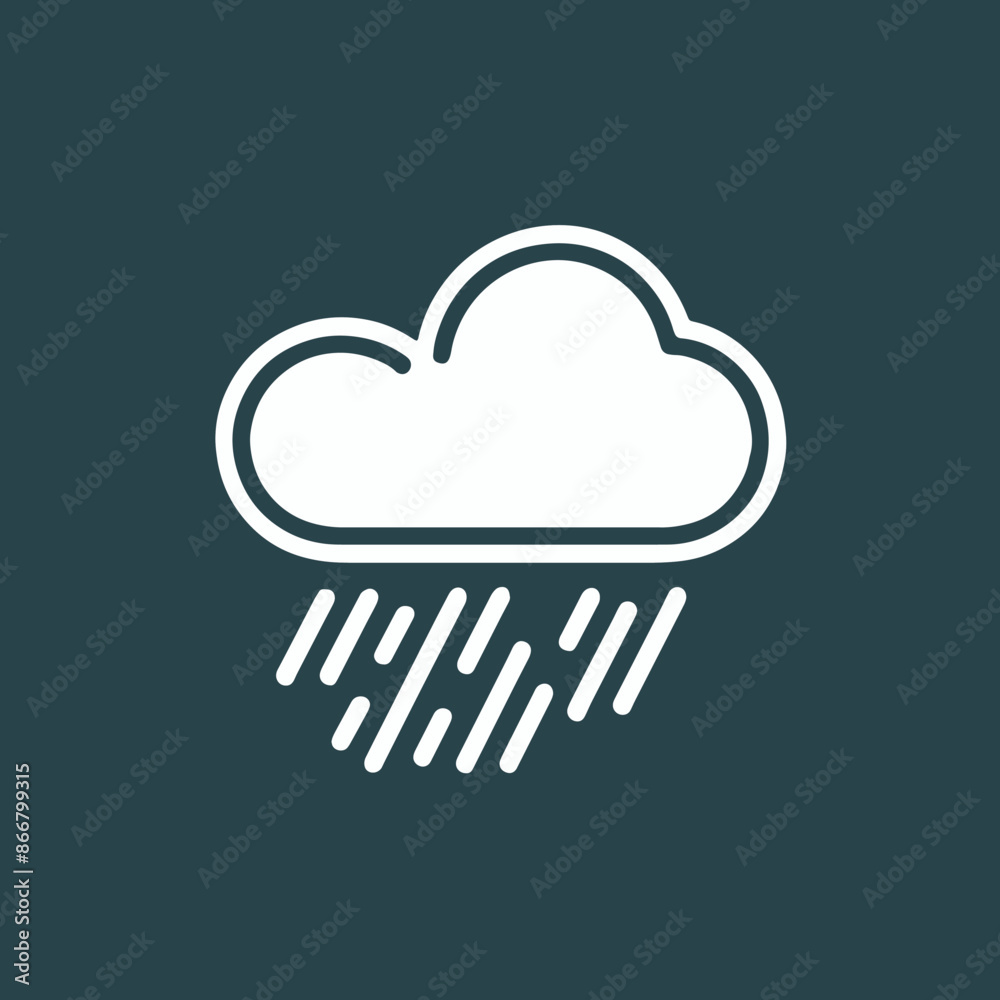 Cloud with Rain isolated realistic vector icon Cloud with Rain isolated realistic vector icon