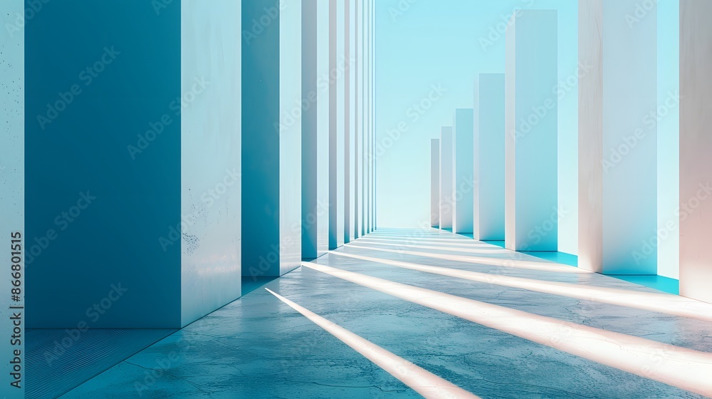 Fototapeta premium Minimalist Abstraction: Minimalist abstraction strips down the composition to its essential elements, often using a limited color palette and simple shapes. The focus is on form, color, and the intera