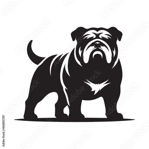 English Bulldog lap dog breed face head isolated pet animal