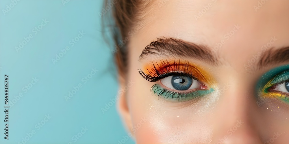 Colorful carnival makeup enhances a womans beauty and style for festivities. Concept Makeup Tips, Carnival Style, Festive Looks, Beauty Enhancements Colorful carnival makeup enhances a womans beauty and style for festivities. Concept Makeup Tips, Carnival Style, Festive Looks, Beauty Enhancements