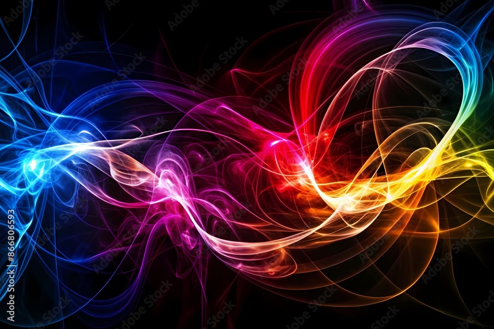 Obraz premium Colorful Smoke Waves Wallpaper for Creative and Energetic Backgrounds