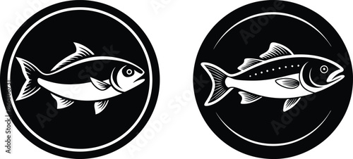 Fish silhouette vector illustration icons