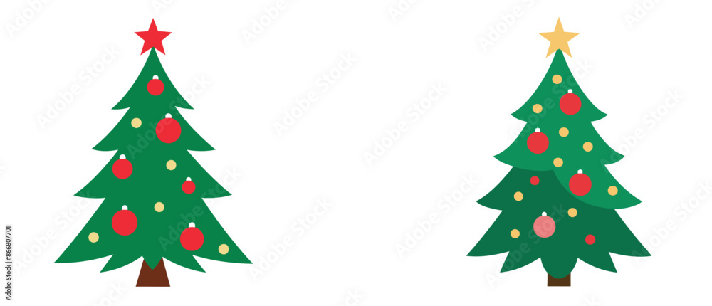 Nice decorated Christmas tree silhouette Nice decorated Christmas tree silhouette