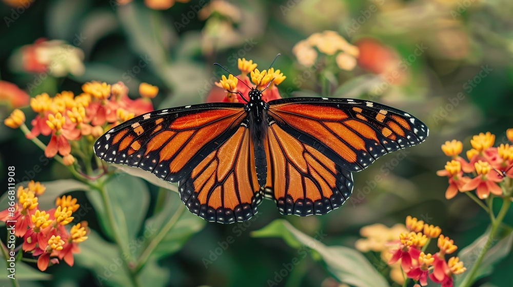 Monarch Butterfly on Flower Monarch Butterfly on Flower
