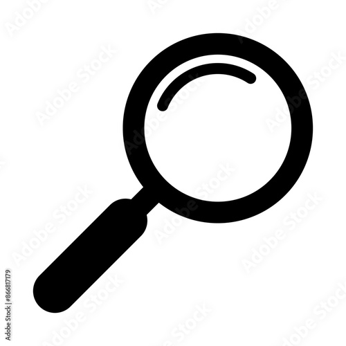 Magnifying glass icon, magnifier or loupe sign. Search icon.