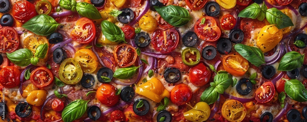 Close-up of colorful vegetables and olives, perfect for food background. Close-up of colorful vegetables and olives, perfect for food background.