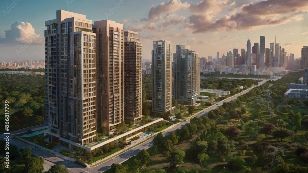 Obraz premium Modern Real Estate Property - Urban Living and Architecture
