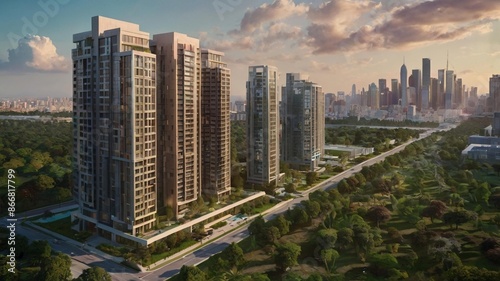 Wallpaper Mural Modern Real Estate Property - Urban Living and Architecture Torontodigital.ca