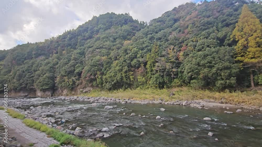 Scenery of Goraku river at Amagase, Oita Fukuoka Japan. Scenery of Goraku river at Amagase, Oita Fukuoka Japan.