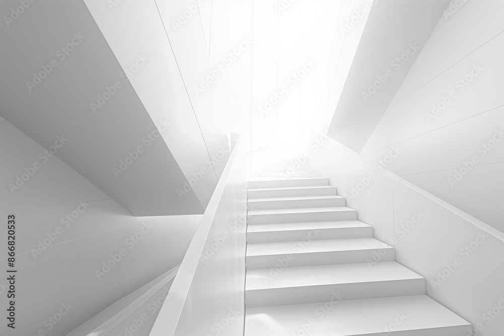 Fototapeta premium Stairway, Architectural Minimal, Gradient light play, Vertical panorama
