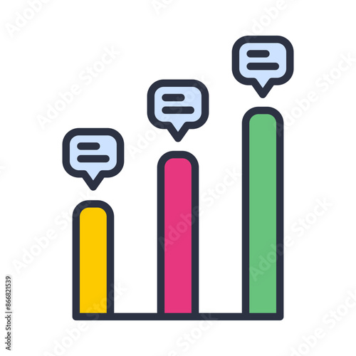 Growth icon. Bar Chart Icon with Captions