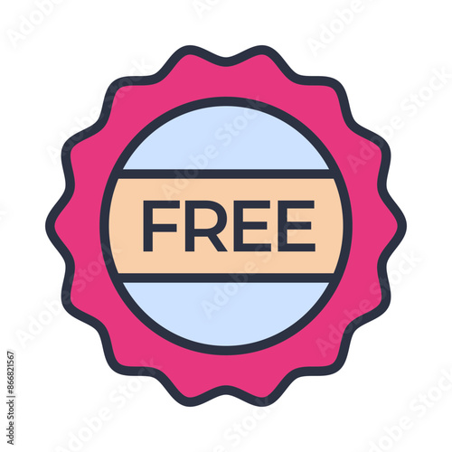 Free icon. Icon Indicating Free Services or Free Goods.