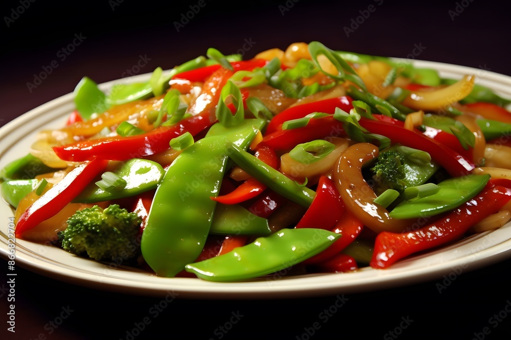 Vibrant Stir-Fried Vegetables Medley in a Rustic Bowl Vibrant Stir-Fried Vegetables Medley in a Rustic Bowl