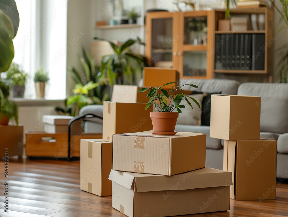 Cardboard boxes for storing things, moving things, Moving to a new house Cardboard boxes for storing things, moving things, Moving to a new house