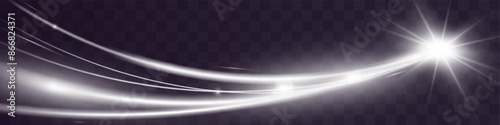 Light white wave shine effect,vector glow line sparkle shine. Silver wavy effects.	


