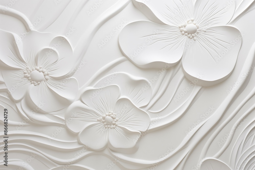 White wave texture with flower patterns. Abstract pattern in white color. Background for banner. White wave texture with flower patterns. Abstract pattern in white color. Background for banner.