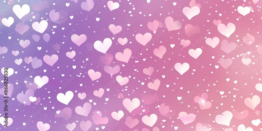 Dreamy Pink and Blue Hearts Floating in Light Dreamy Pink and Blue Hearts Floating in Light