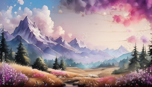 sunset in the mountains