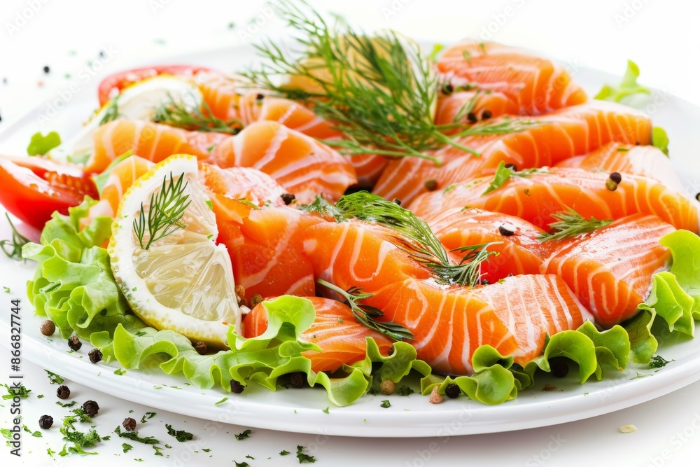 Plate of Salmon Rich in Omega-3 Fatty Acids Plate of Salmon Rich in Omega-3 Fatty Acids