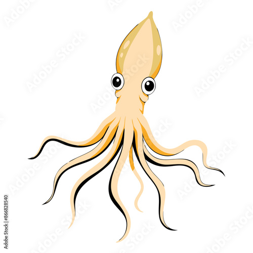  simplified squid illustration with tentacles.