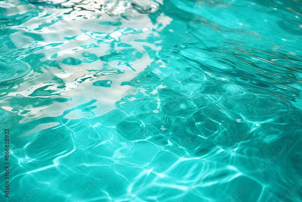 Abstract beautiful turquoise water surface in a swimming pool, water ripples, turquoise or blue water wave for background and abstraction Abstract beautiful turquoise water surface in a swimming pool, water ripples, turquoise or blue water wave for background and abstraction